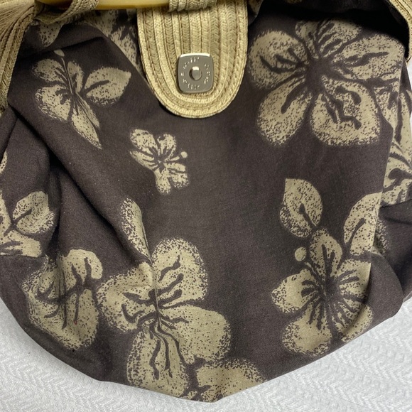 Liz Claiborne Purse Woven Bakelite-Style Circular Handles Interior Zipper Pocket - Picture 9 of 16